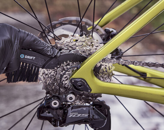 Cassetteklauw in combinatie met een racefietscassette.